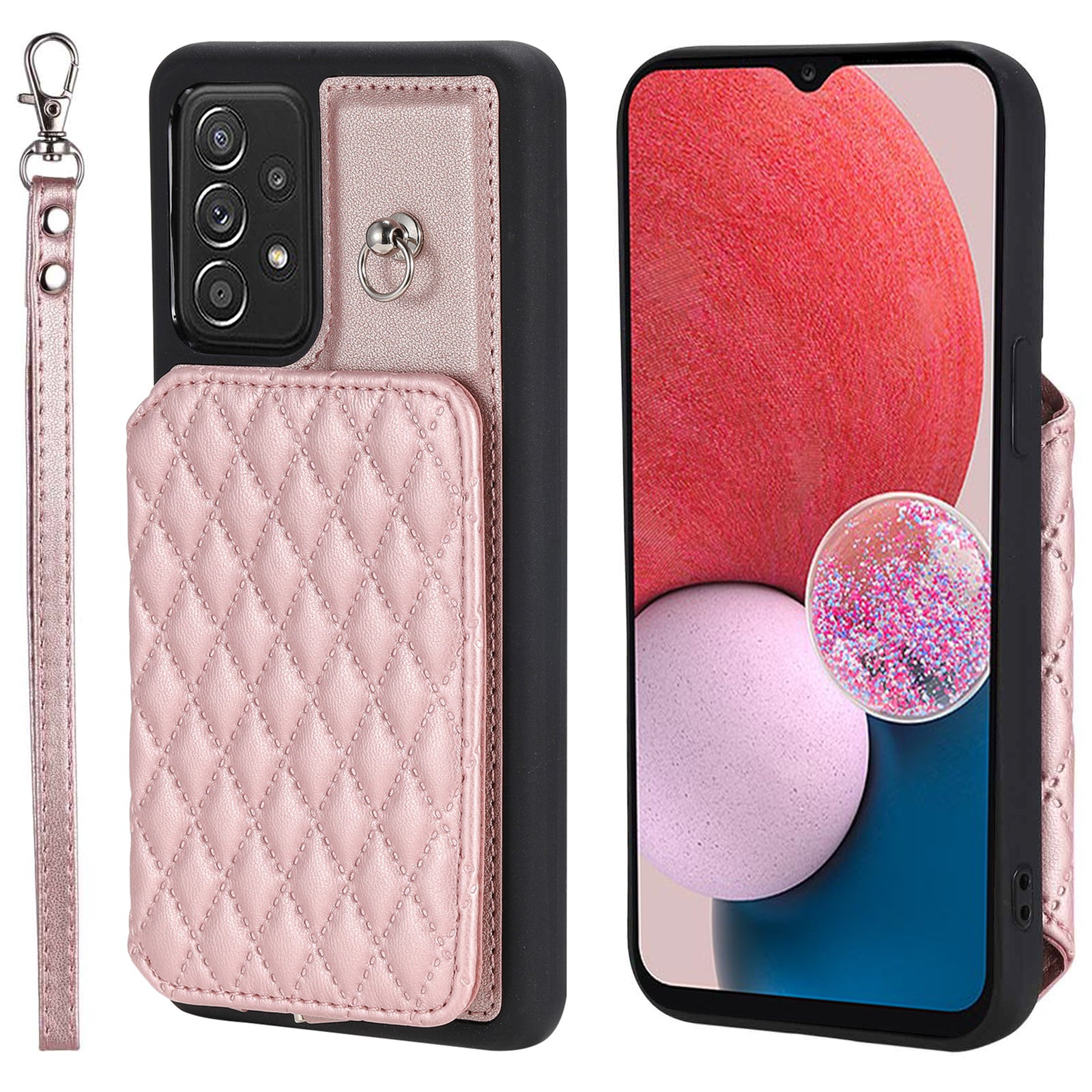 Style 008 PU Leather TPU Phone Cover for Samsung Galaxy A13 4G A13 5G Kickstand RFID Blocking Phone Case with Wrist Strap Style 008 PU Leather TPU Phone Cover for Samsung Galaxy A13 4G A13 5G Kickstand RFID Blocking Phone Case with Wrist Strap